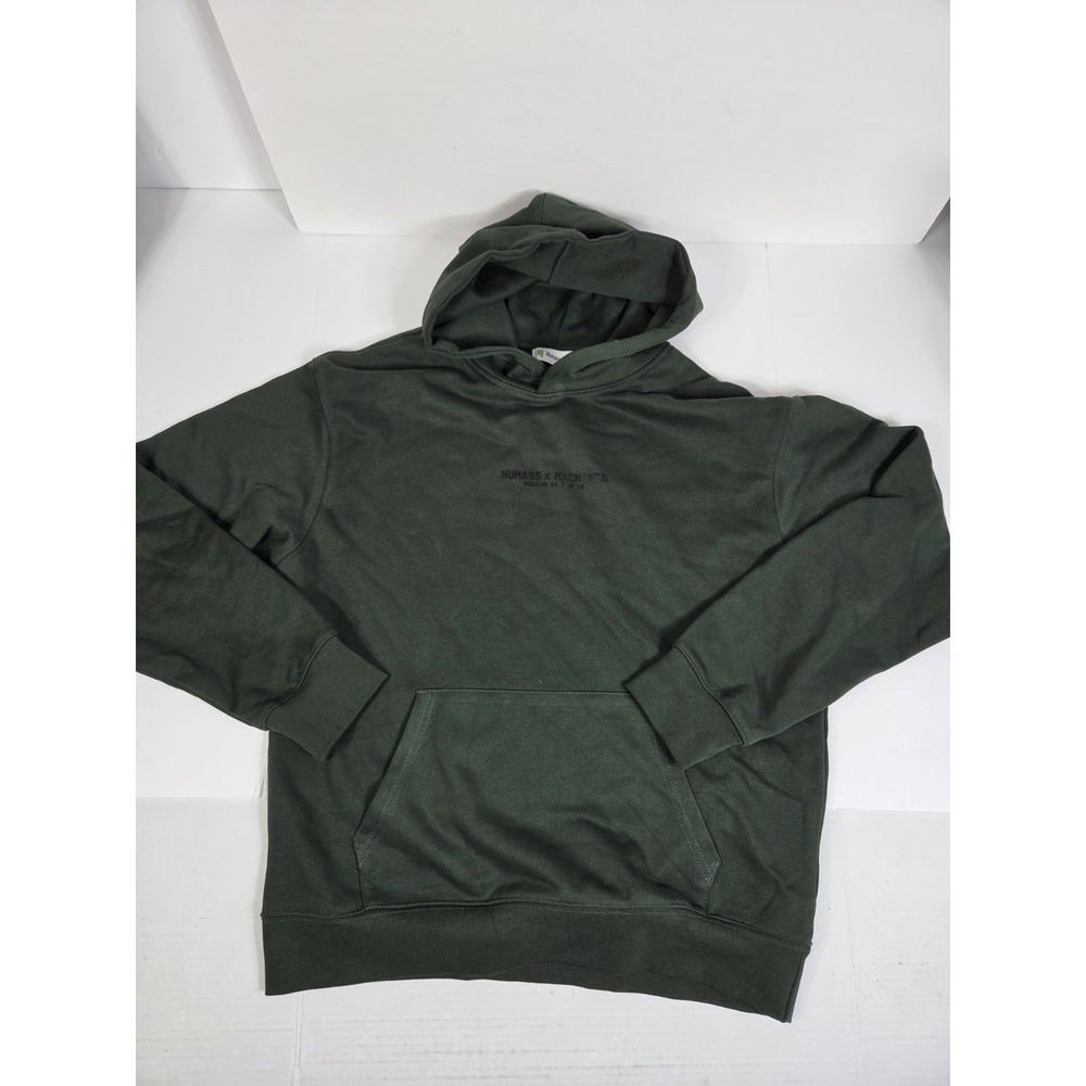 Resolve AI Humans x Machines Dark Green Hoodie Size M/L 22x27